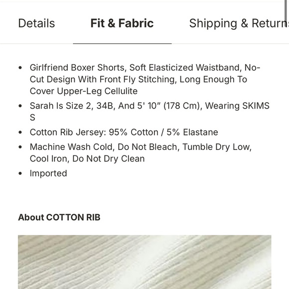 SKIMS Cotton Rib Boxer Shorts - Black - Picture 3 of 8